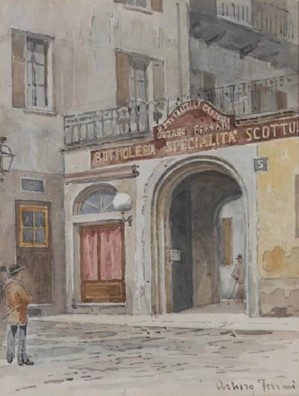 Bottiglieria dello Scottum in Piazza della Rosa, 1890 - 1910, Civiche Raccolte Storiche. Museo di Milano